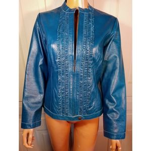 Real leather jacket genuine authentic 100% 8 10 M L